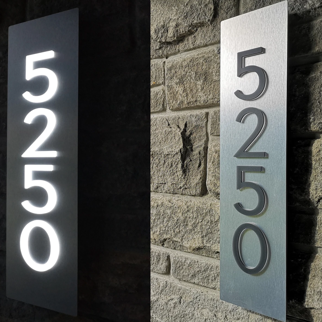 3D Acrylic Backlit House Numbers – Modern LED Address Numbers for Exterior