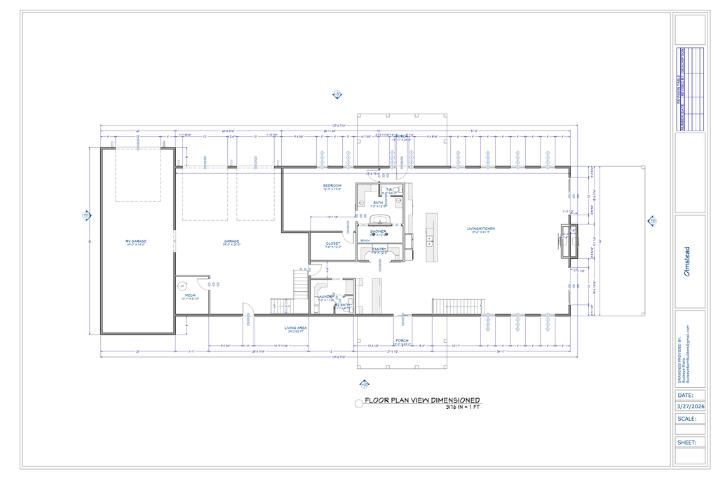 Olmstead Residence exact main floor plan from plan PDF