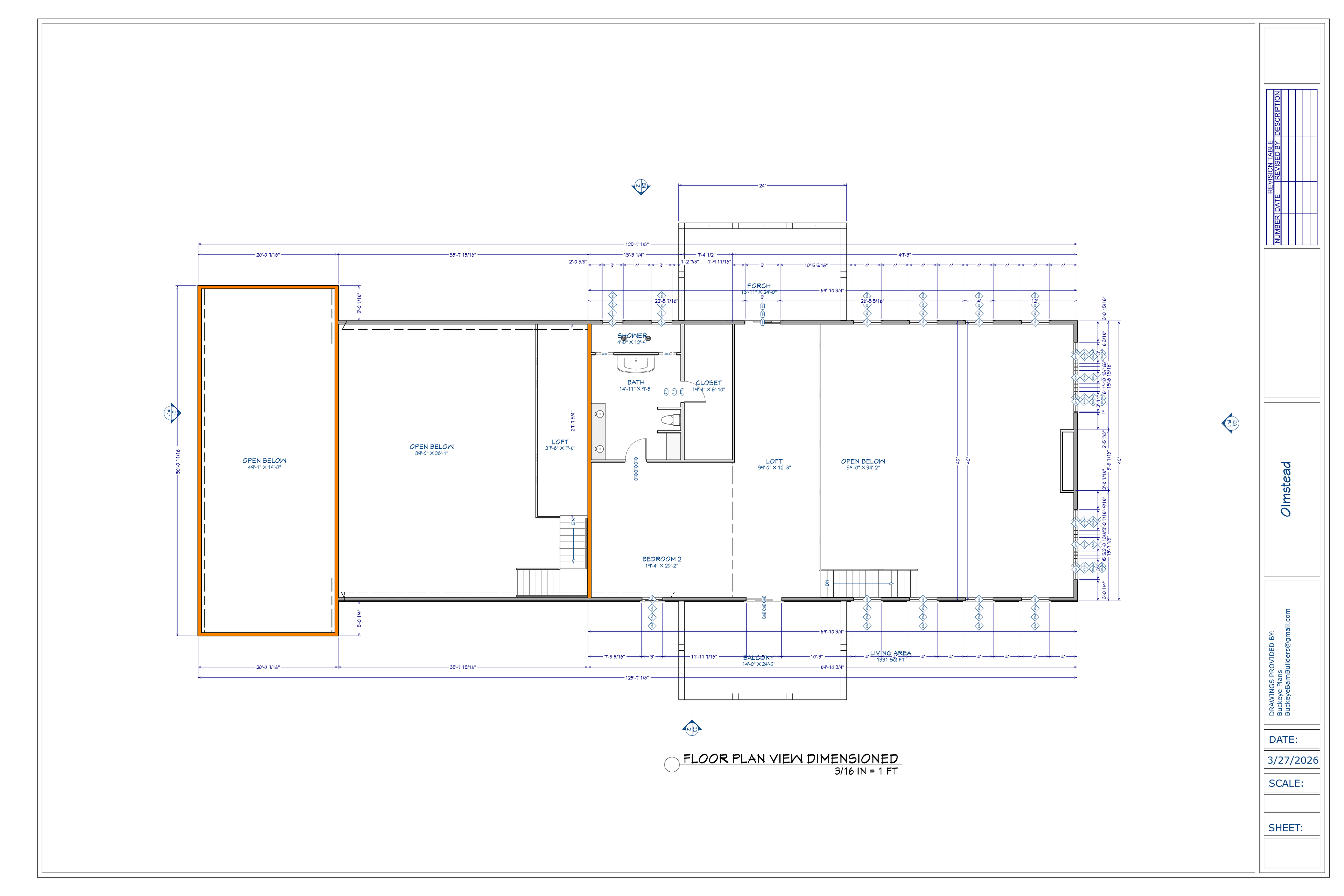 Olmstead Residence exact second floor plan from plan PDF