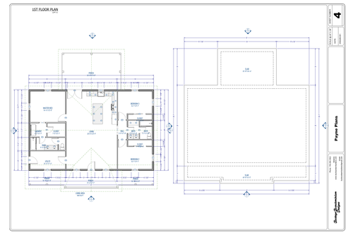Payne Residence exact first floor plan from plan PDF
