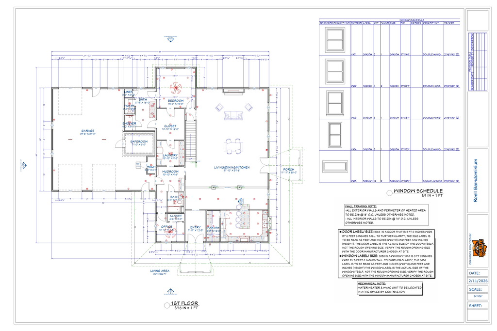 Exact main floor plan from the Roell final plan PDF