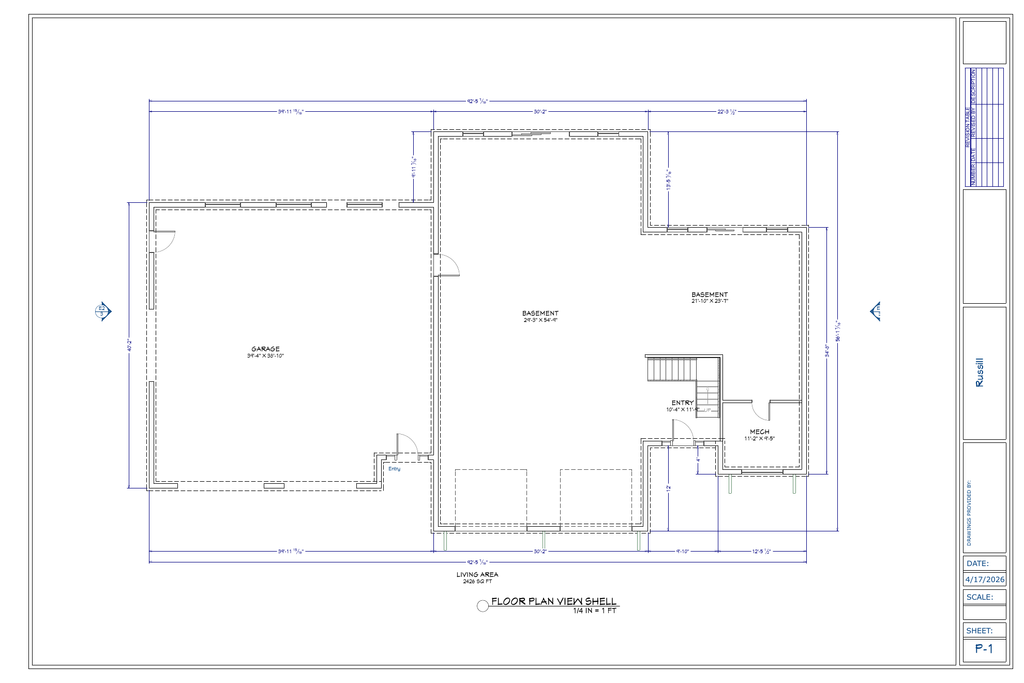 Russill Residence exact basement floor plan from plan PDF