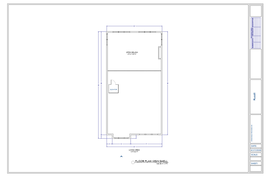 Russill Residence exact upper floor plan from plan PDF