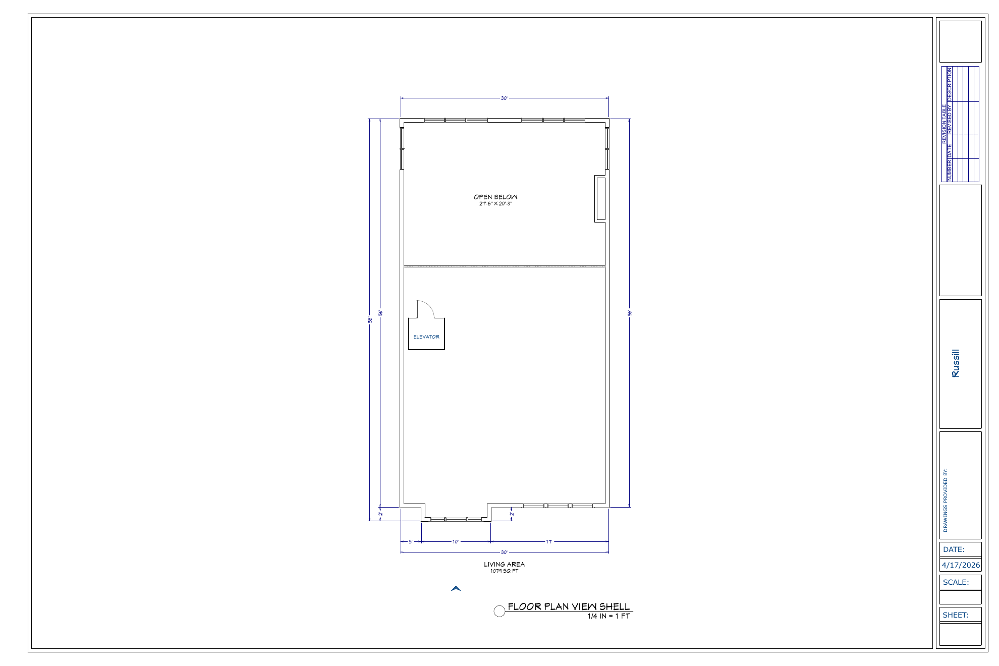 Russill Residence exact upper floor plan from plan PDF