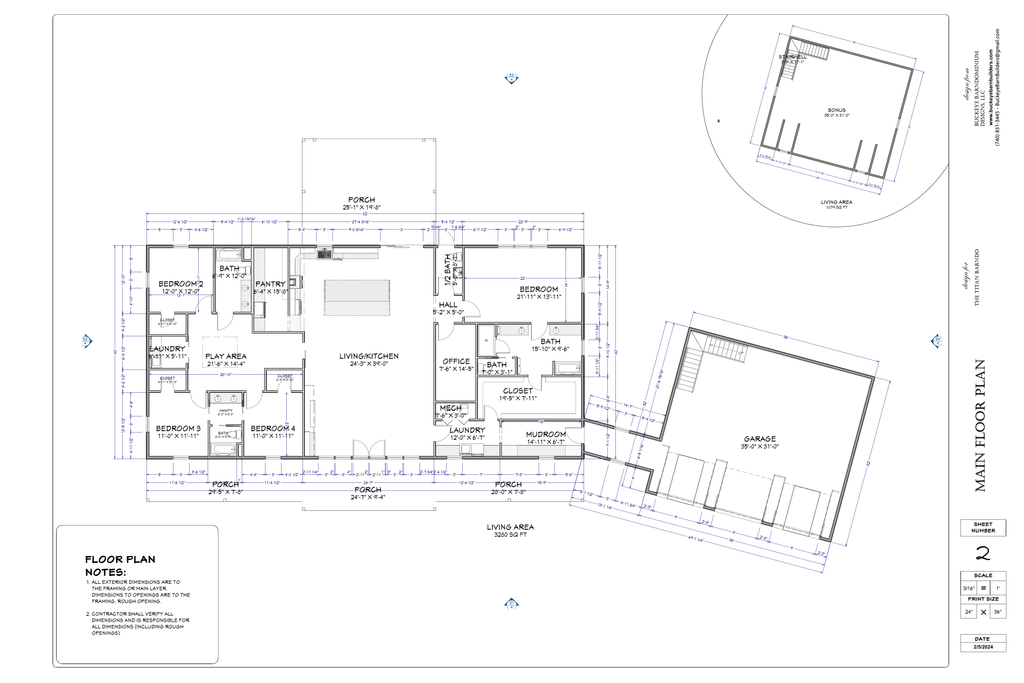 Exact main floor plan from The Titan Barndominium plan PDF