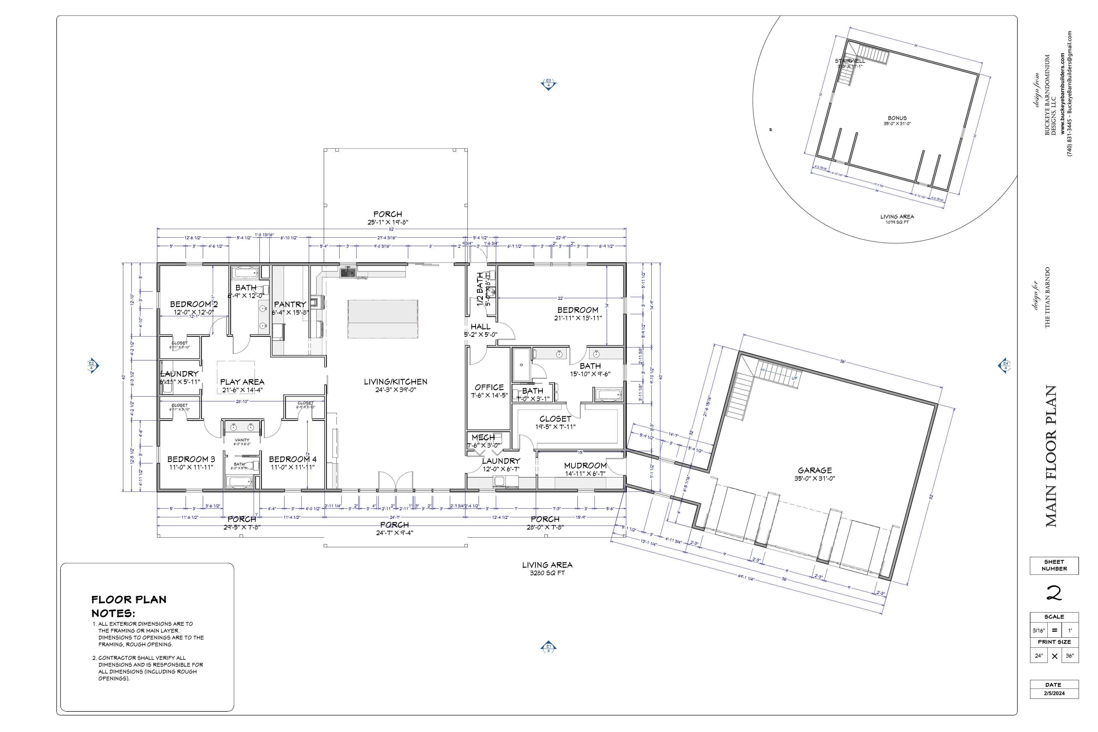 Exact main floor plan from The Titan Barndominium plan PDF