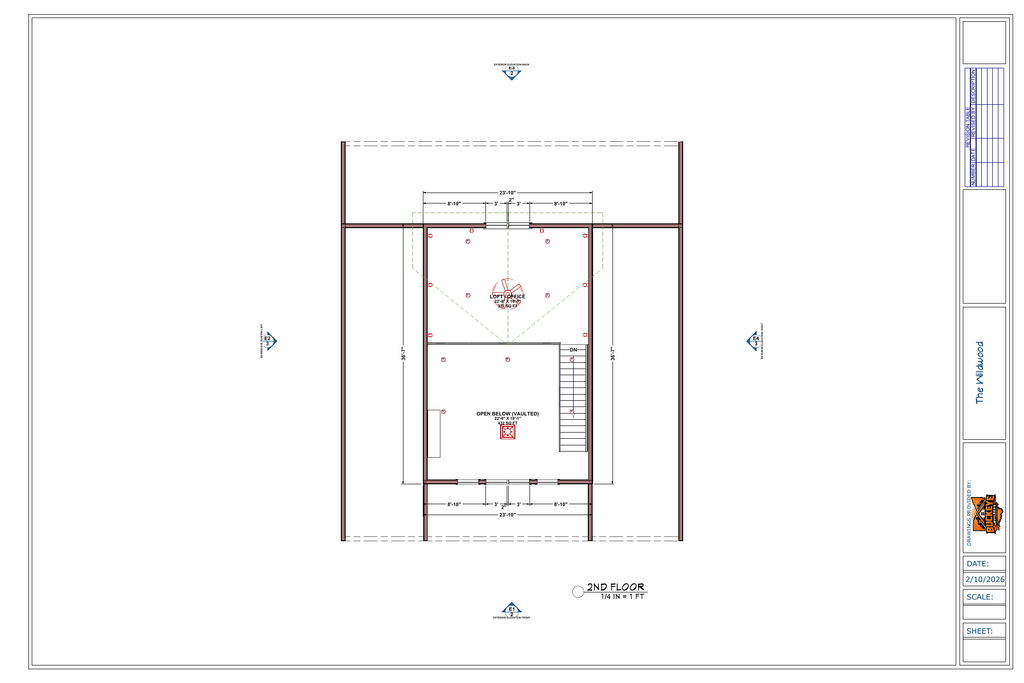The Wildwood Crawlspace exact second floor loft plan from plan PDF