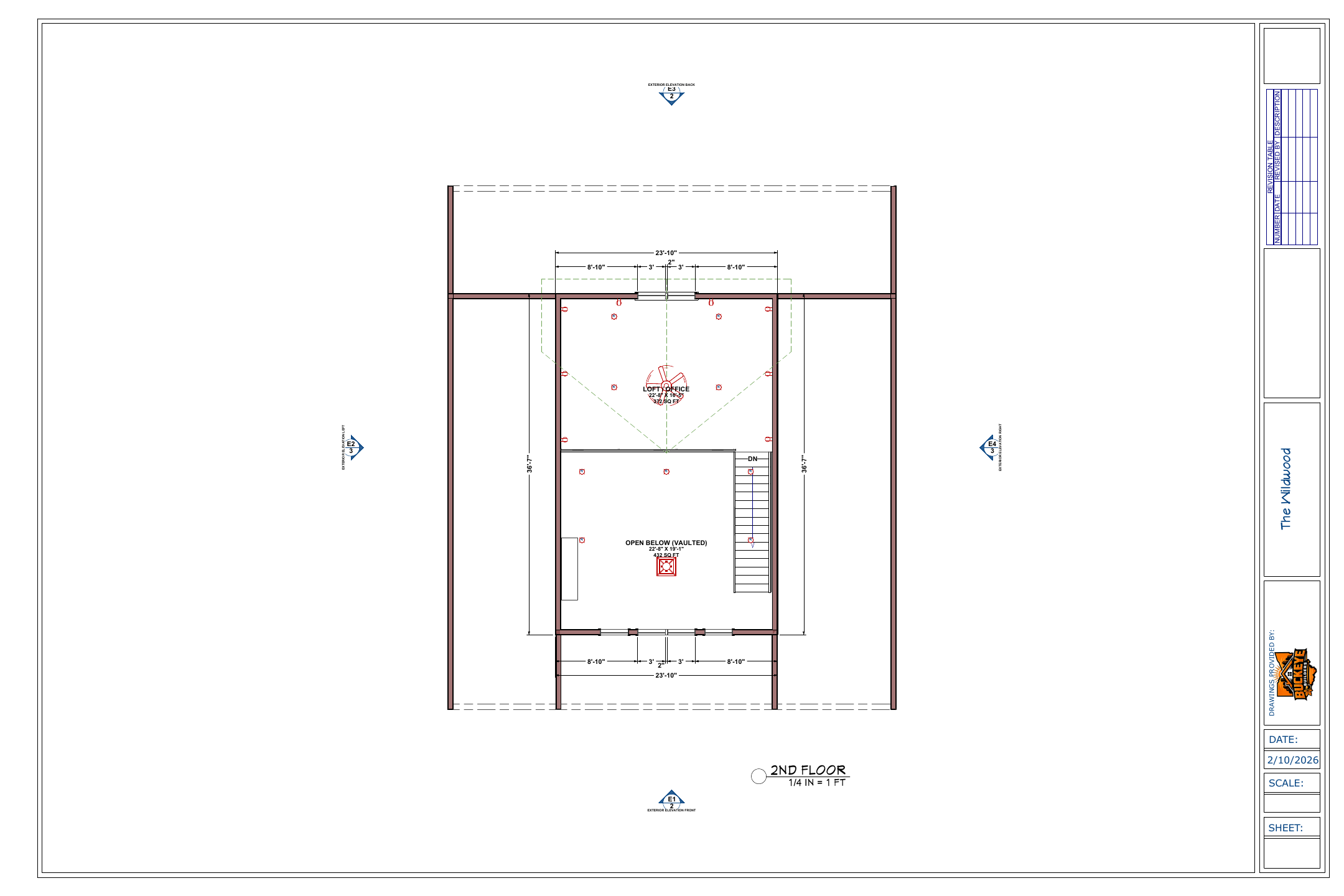The Wildwood Crawlspace exact second floor loft plan from plan PDF
